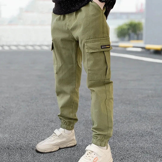 2025 New Spring Autumn Boys Pants Casual Long Style Trousers For Kids 3- 12 Years Old Teenage Children Sport Outdoor Pants