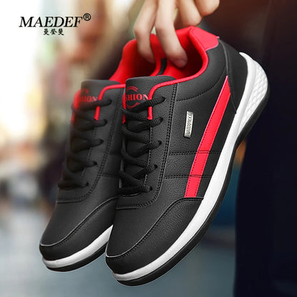 MAEDEF Shoes for Men Leather Sneaker Waterproof Casual Comfortable Men's Sneaker Lace Up Footwear Vulcanized Man Shoe Masculino