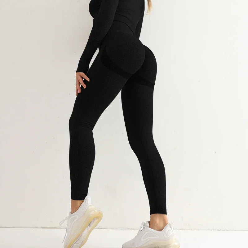 Fitness Women Sport Seamless Leggings High Waist Elastic Solid Yoga Leggings Gym Trainning Joggings Pants Female Gym Accessories