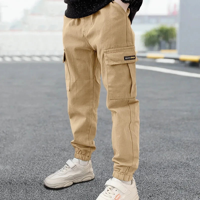 2025 New Spring Autumn Boys Pants Casual Long Style Trousers For Kids 3- 12 Years Old Teenage Children Sport Outdoor Pants