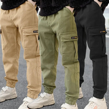 2025 New Spring Autumn Boys Pants Casual Long Style Trousers For Kids 3- 12 Years Old Teenage Children Sport Outdoor Pants